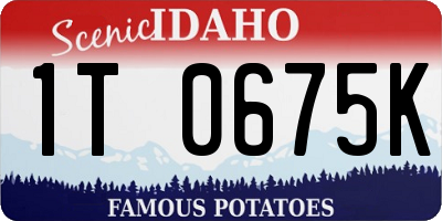 ID license plate 1T0675K