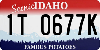 ID license plate 1T0677K