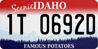 ID license plate 1T0692D