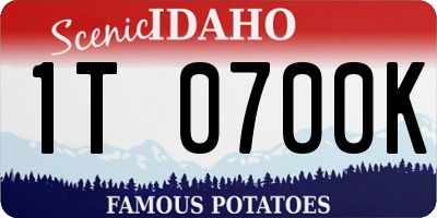 ID license plate 1T0700K