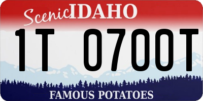 ID license plate 1T0700T