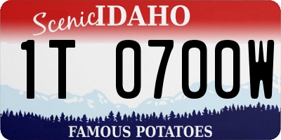 ID license plate 1T0700W