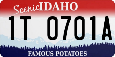 ID license plate 1T0701A