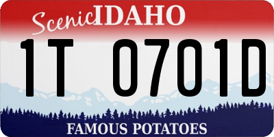 ID license plate 1T0701D
