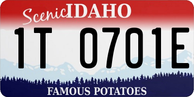 ID license plate 1T0701E