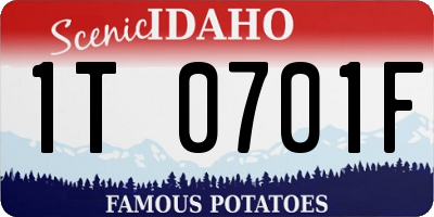 ID license plate 1T0701F