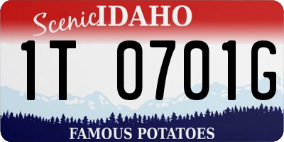 ID license plate 1T0701G