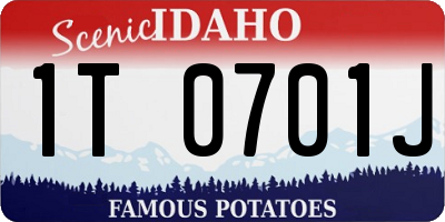 ID license plate 1T0701J