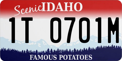 ID license plate 1T0701M