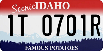 ID license plate 1T0701R