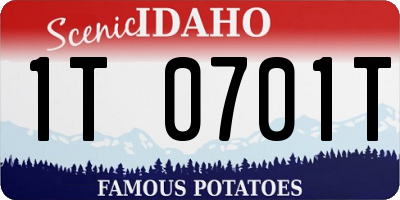 ID license plate 1T0701T