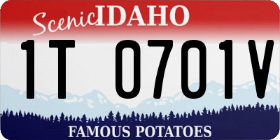 ID license plate 1T0701V