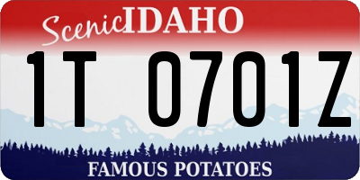ID license plate 1T0701Z