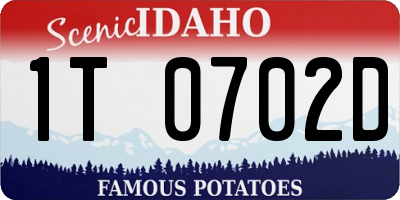 ID license plate 1T0702D