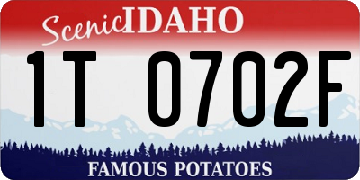 ID license plate 1T0702F