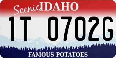 ID license plate 1T0702G