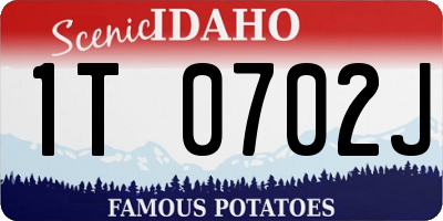 ID license plate 1T0702J