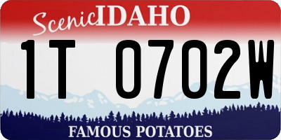 ID license plate 1T0702W