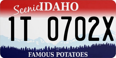 ID license plate 1T0702X
