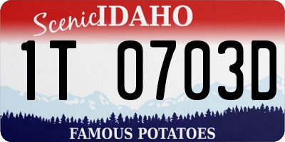 ID license plate 1T0703D