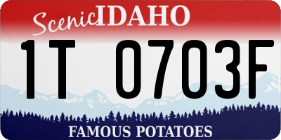ID license plate 1T0703F