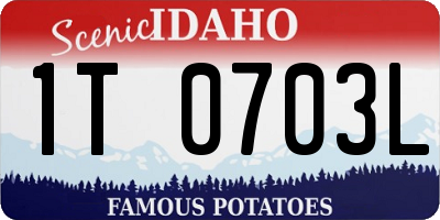 ID license plate 1T0703L