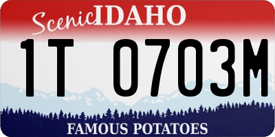 ID license plate 1T0703M