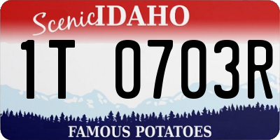 ID license plate 1T0703R