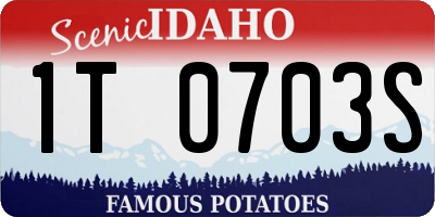 ID license plate 1T0703S
