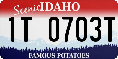 ID license plate 1T0703T