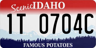 ID license plate 1T0704C