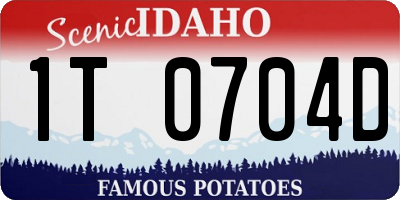 ID license plate 1T0704D