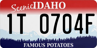 ID license plate 1T0704F