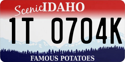 ID license plate 1T0704K