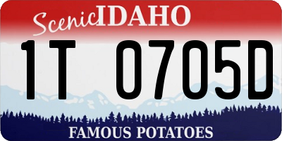 ID license plate 1T0705D