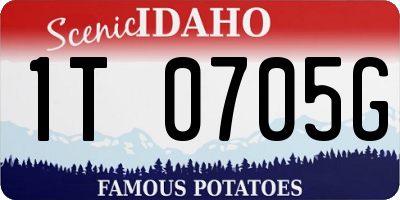 ID license plate 1T0705G