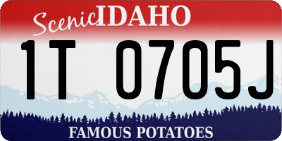 ID license plate 1T0705J