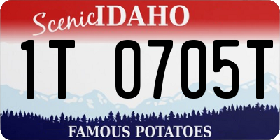ID license plate 1T0705T