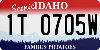 ID license plate 1T0705W