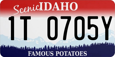 ID license plate 1T0705Y