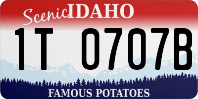 ID license plate 1T0707B