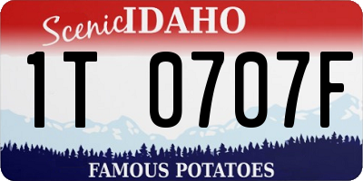 ID license plate 1T0707F