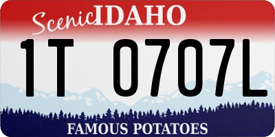 ID license plate 1T0707L