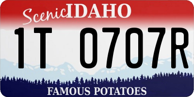 ID license plate 1T0707R