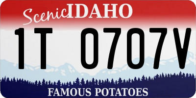 ID license plate 1T0707V