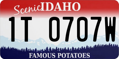 ID license plate 1T0707W