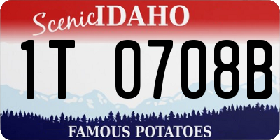 ID license plate 1T0708B