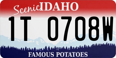 ID license plate 1T0708W