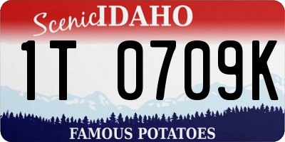 ID license plate 1T0709K