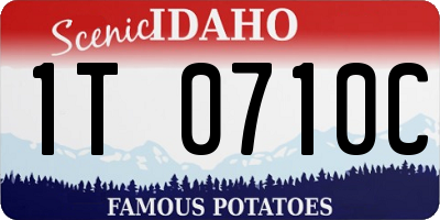 ID license plate 1T0710C